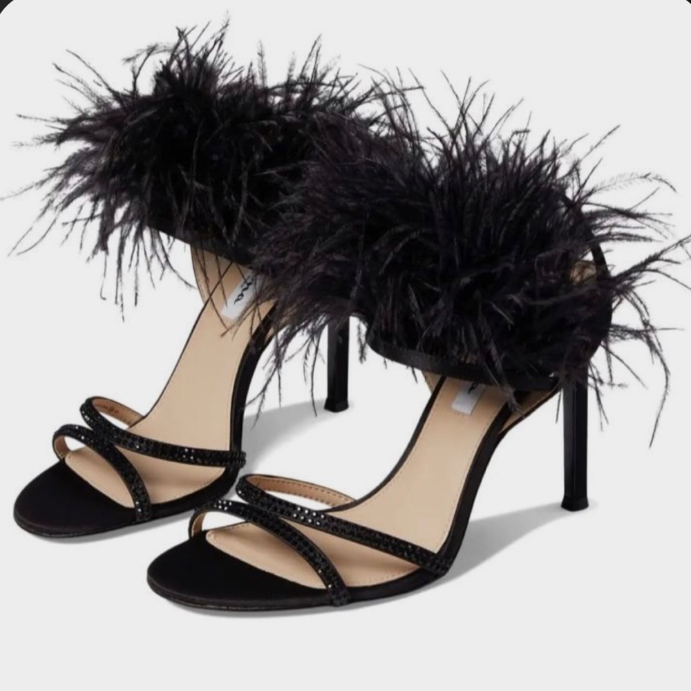 NINA Dalva shoes black feather heels